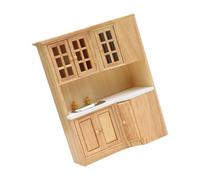AMISENK Gabinete de madera en miniatura a escala 1:12 para dormitorio, cocina, muebles realistas, accesorios de fotografía, pequeño gabinete de sala de estar para decoración de casas de muñecas