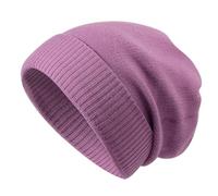 AMISENK Gorro unisex sin ala suave de punto para clima frío, grueso, cálido, resistente al viento, sin alas, para uso diario, unisex para clima frío, Taro Morado, Talla única