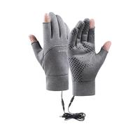 AMISENK Guantes de calefacción eléctricos para hombre, actividades al aire libre, regulables, diseño recargable por USB, para clima frío, ciclismo, pesca, pesca, refuerzo de carbono, calefacción para