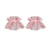 AMISENK Guantes de encaje con puños de sangre para mujer, accesorio de disfraz de Halloween, ropa de mano punk para cosplay, eventos, disfraces, accesorios de fiesta de Halloween, blanco, Talla única