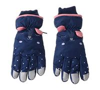 AMISENK Guantes impermeables para niños y niñas, guantes de esquí, guantes de nieve con aislamiento térmico, forro polar para deportes al aire libre, guantes negros desechables