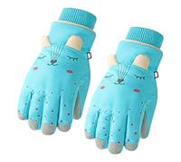 AMISENK Guantes impermeables para niños y niñas, guantes de esquí, guantes de nieve con aislamiento térmico, forro polar para deportes al aire libre, guantes negros desechables