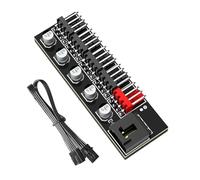 AMISENK Hub divisor de ventilador de 4 pines de 5 vías para refrigeración de PC, para varias marcas de ventiladores y diseño de circuito seguro, concentrador de gestión eficiente del calor