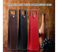 AMISENK Juego de 2 bolsas de vino de piel para transportar botellas de champán para eventos al aire libre y bodas, elegantes portadores de herramientas, protectores de botellas, a, Talla única