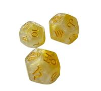 AMISENK Juego de 3 dados de adivinación con temática brillante de 12 caras diseñados para lecturas precisas de astrología y herramienta de adivinación con purpurina