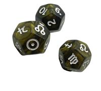 AMISENK Juego de 3 dados de adivinación con temática brillante de 12 caras diseñados para lecturas precisas de astrología y herramienta de adivinación con purpurina