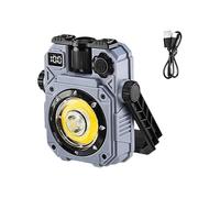 AMISENK Lámpara solar de inspección de luz de camping con base de trabajo, linterna recargable para reparación de automóviles y emergencias de peso