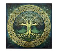 AMISENK Mantel con patrón de conejos de astrología, mantel de tela cuadrada de adivinaciones, mesa de cartas de brujería, patrón de tarots, mantel espiritual