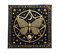 AMISENK Mantel de tarots con diseño de mariposa, estrella, astrología, altares, tela, adivinaciones, tarjetas, tapiz, suministros de brujería, mariposa, estrella, tarots, tarjetas, mantel espiritual