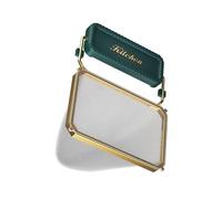 AMISENK Moderno estante de drenaje de cocina, color verde oscuro, accesorio extraíble para fregadero de cocina, cesta de filtro de acero inoxidable para optimización del espacio