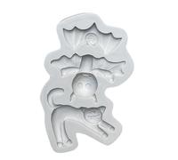 AMISENK Molde de elastómero de múltiples usos para hornear que resalta los rostros de calabaza de Halloween, murciélagos, cráneos para fondant elastómero para hornear moldes