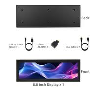 AMISENK Monitor secundario portátil de 8.8 pulgadas de 1920 x 480 pulgadas para PC de escritorio con carcasa protectora de metal y monitor USB