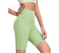 AMISENK Pantalones cortos deportivos para mujer, transpirables, de secado rápido, cintura alta, con bolsillo, para fitness, entrenamiento, ciclismo, correr, gimnasio para mujer