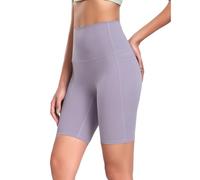 AMISENK Pantalones cortos deportivos para mujer, transpirables, de secado rápido, cintura alta, con bolsillo, para fitness, entrenamiento, ciclismo, correr, gimnasio para mujer