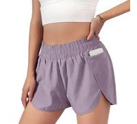 AMISENK Pantalones cortos deportivos para mujer, transpirables, de secado rápido, con bolsillo con cremallera, para fitness, entrenamiento, ciclismo, deportes de mujer con bolsillo