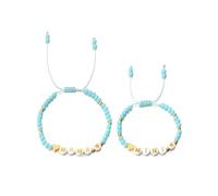 AMISENK Paquete de 2 pulseras de cuentas de resina apilables con cuentas de corazón, accesorios para el día de la madre y regalos de cumpleaños, cuentas de resina, talla única, como se describe