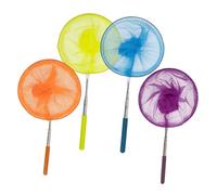 AMISENK Paquete de 4 redes telescópicas de acero inoxidable con mango de metal para pesca para niños, coloridas redes telescópicas para atrapar mariquitas