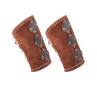 AMISENK Par de protectores de brazo con temática medieval, capa reforzada, uso extendido, para fiestas de disfraces, accesorios de muñeca para juegos de rol, muñequeras medievales, marrón claro, Talla