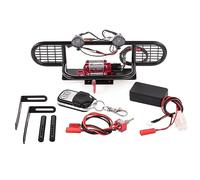 AMISENK Parte delantera de metal para parachoques con luz LED 1/10 Crawler para Traxx D90 D110 Defender Truck Front Bumper Guard Plate Mount Cover para montaje de coches