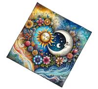 AMISENK Práctica alfombrilla plegable de tela de tarots con diseño de sol y patrón de terciopelo fácil de limpiar para prácticas espirituales, tarots y lectura