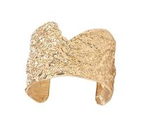 AMISENK Pulsera de metal unisex Disaffected con superficies texturizadas artesanales con muesca angular en V Punk, accesorio de hierro punk, accesorio industrial de metal, talla única, como se