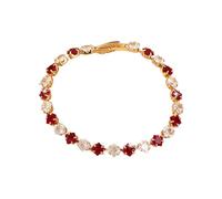 AMISENK Streetwear - Cadena de mano de circonita cúbica inspirada en tenis, longitud ajustable, joyería de moda para mujer, corte cuadrado, circonita multicolor, talla única, como se describe