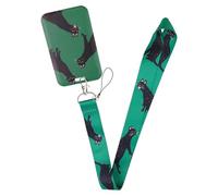 AMISENK Tarjetero transparente ligero con estampados de animales divertidos para la escuela, la oficina y los desplazamientos, funda protectora con bonito diseño de animales
