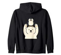 Amistad de pingüino Oso Polar Lindos Mejores Amigos Sudadera con Capucha