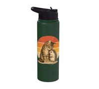 Amistad Gato Y Erizo Mejores Amigos Stainless Steel Insulated Water Bottle