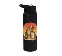 Amistad Gato Y Erizo Mejores Amigos Stainless Steel Insulated Water Bottle