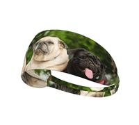 Amistad Pug Bokeh Perros Mascotas Amigos Pug,Banda Deportiva para el Sudor Unisex, Multiusos, elástica para el Pelo