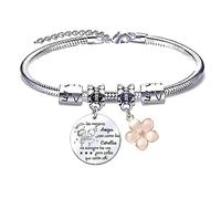 Amistad Regalo Mejor Amiga Pulsera Joyería Familia Amistad Regalo para Tu Mejor Amiga Pulsera Acero Inoxidable con la Letra (2)