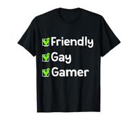 Amistoso Gay Gamer LGBTQ Identidad Orgullo Inclusión Gay Jugadores Camiseta