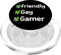 Amistoso Gay Gamer LGBTQ Identidad Orgullo Inclusión Gay Jugadores PopSockets PopGrip para MagSafe
