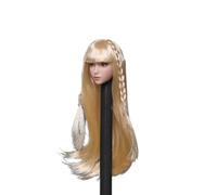 AMITD 1/12 Escala Female Head Sculpt Young Girl Straight Bang Small Twist Braid Blonde Long Hair Head for 6inch Phicen, TBLeague Action Figure Body Collection