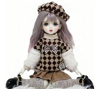 AMITD 1/6 BJD Doll Kawaii Ball Joint Doll Handmade Makeup 11.8 inch Collectible Cartoon Dress up Dolls Best Gift (W)