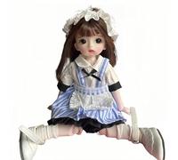AMITD 1/6 BJD Doll Kawaii Ball Joint Doll Handmade Makeup 11.8 inch Collectible Cartoon Dress up Dolls Best Gift (V)
