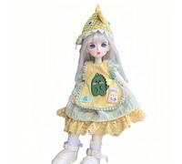 AMITD 1/6 BJD Doll Kawaii Ball Joint Doll Handmade Makeup 11.8 inch Collectible Cartoon Dress up Dolls Best Gift (F)