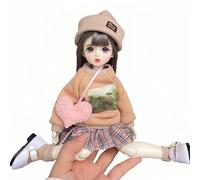 AMITD 1/6 BJD Doll Kawaii Ball Joint Doll Handmade Makeup 11.8 inch Collectible Cartoon Dress up Dolls Best Gift (R)