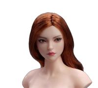 AMITD 1/6 Escala Female Head Sculpt Temperament Girl Movable Big Eyes Long Curly Hair Head for 12inch Phicen, TBLeague Action Figure Body Collection