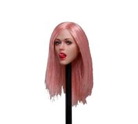 AMITD 1/6 Escala Female Head Sculpt Young Girl Movable Blue Eyes Pink Long Hair Expression Head for 12inch PhicenAction Figure Body Collection
