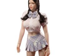 AMITD 1/6 Scale Female Figure Doll Clothes,Bubble Sleeve Short Blouse Halter & Skirts for 12 inch Woman Action Figure,JIAOU Doll JO23X-12A