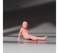 AMITD Figura de 1/87 a escala de Little Boy con ajuste postura, sin pintar, modelo de figura de acción de personas pequeñas