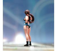 AMITD Figura de acción a escala 1/43, modelo Summer Boxing Girl with Bikini Blue Boxing Gloves Brown Long Hair Miniature Figure