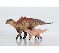 AMITD Figura de acción de dinosaurio de Maiasaura Mother and Son a escala 1:35 (rojo con caja)