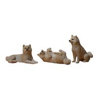 AMITD JXK 3 Pack Mini Shiba Inu Dog Figurine for Dashboard Decor Miniature Dog Cake Topper Regalos para Mujeres Mamá Cumpleaños