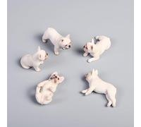 AMITD JXK 5 Pack Mini French Bulldog Dog Figurine for Dashboard Decor Bulldog Miniature Bulldog Cake Topper Regalos para Mujeres Mamá Cumpleaños