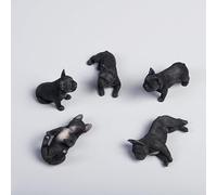 AMITD JXK 5 Pack Mini French Bulldog Dog Figurine for Dashboard Decor Bulldog Miniature Bulldog Cake Topper Regalos para Mujeres Mamá Cumpleaños