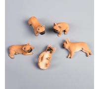 AMITD JXK 5 Pack Mini French Bulldog Dog Figurine for Dashboard Decor Bulldog Miniature Bulldog Cake Topper Regalos para Mujeres Mamá Cumpleaños