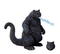 AMITD JXK Catzilla Figurina para Colección, Estatua de Gorilas Cat Statue Durable Polyresin con Detalles Intricate, Catzilla Sculpture Art Funny Cat Gift for Animal Lovers